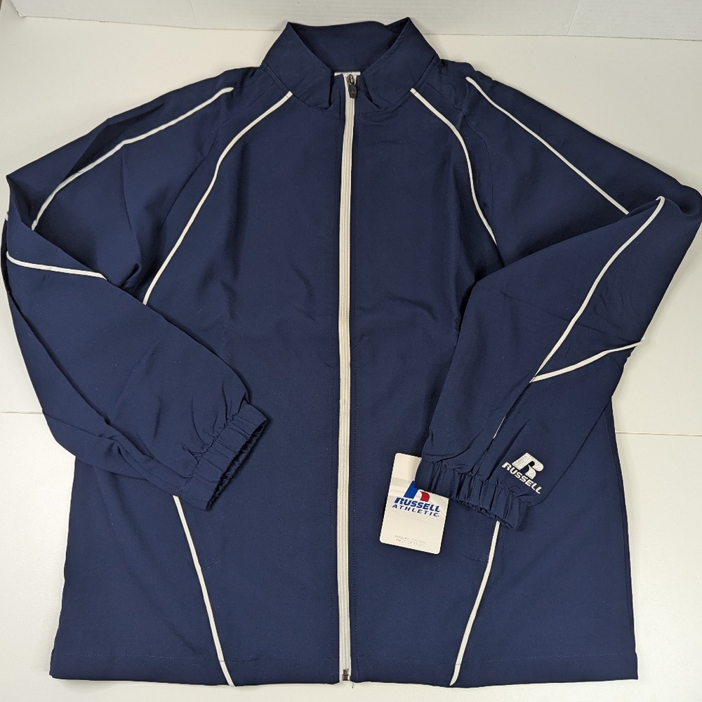 RUSSELL Athletic Zipper Light Jacket Embroidered Dark Blue Men's M NWT